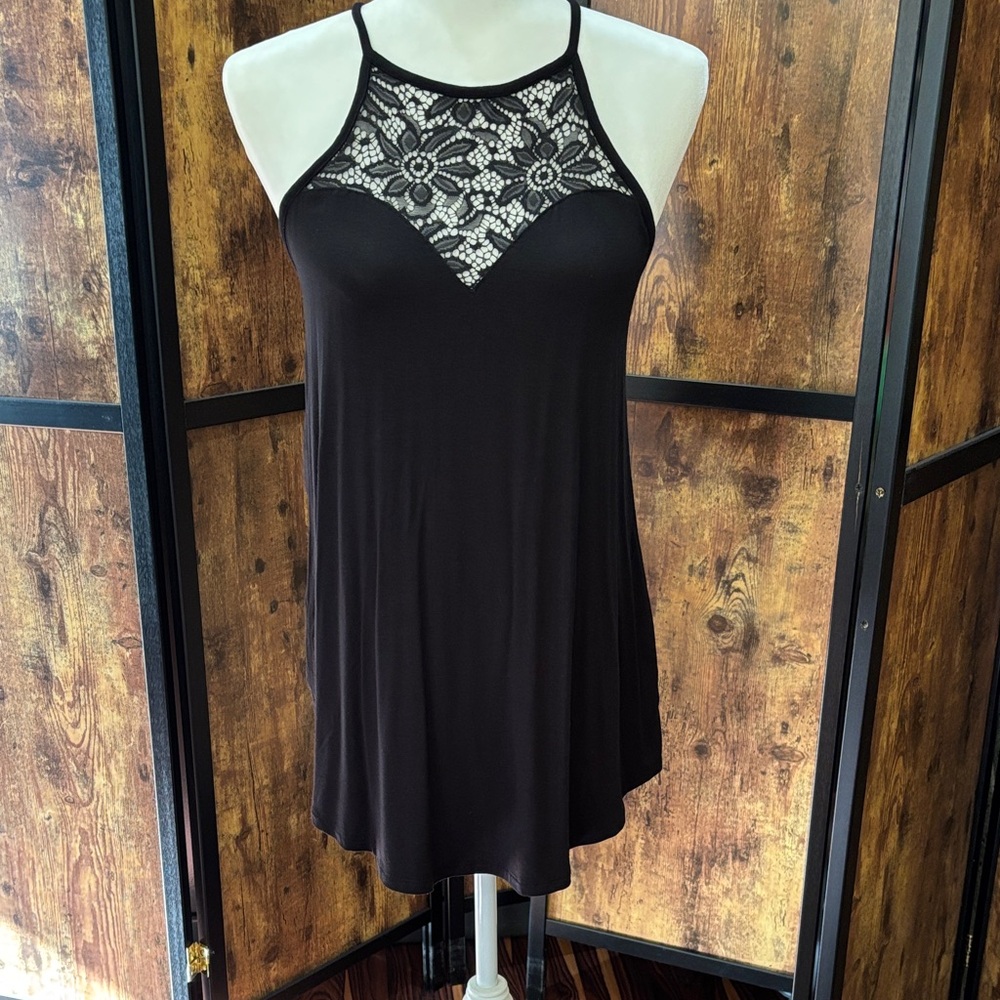 Elegant Black Camisole with Lace Detail
